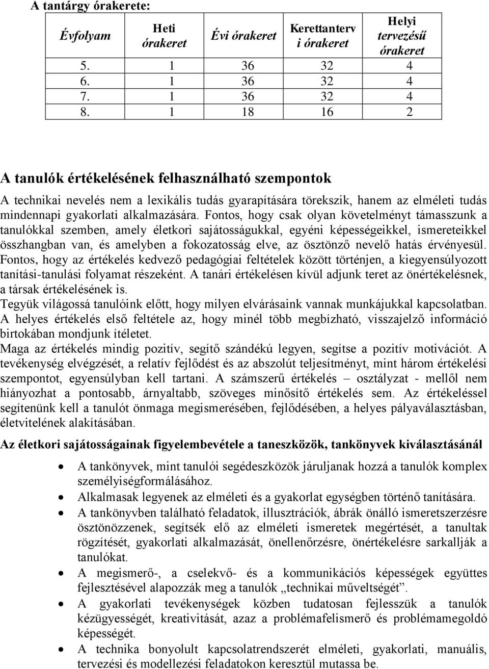 Fontos, hogy csak olyan követelményt támasszunk a tanulókkal szemben, amely életkori sajátosságukkal, egyéni képességeikkel, ismereteikkel összhangban van, és amelyben a fokozatosság elve, az