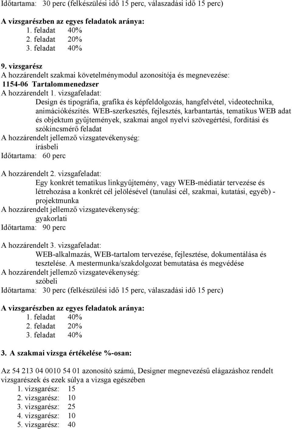 vizsgafeladat: Design és tipográfia, grafika és képfeldolgozás, hangfelvétel, videotechnika, animációkészítés.