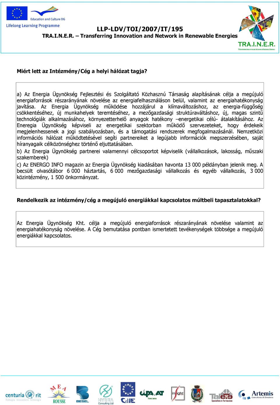 energiahatékonyság javítása.