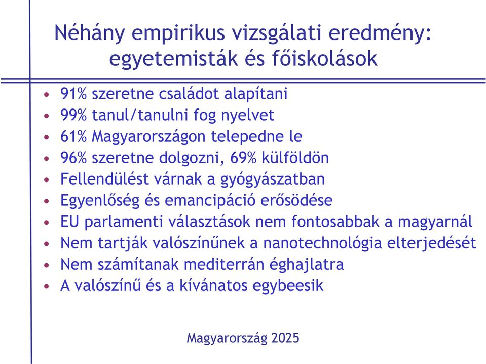 várnak a gyógyászatban Egyenlőség és emancipáció erősödése EU parlamenti választások nem fontosabbak a magyarnál