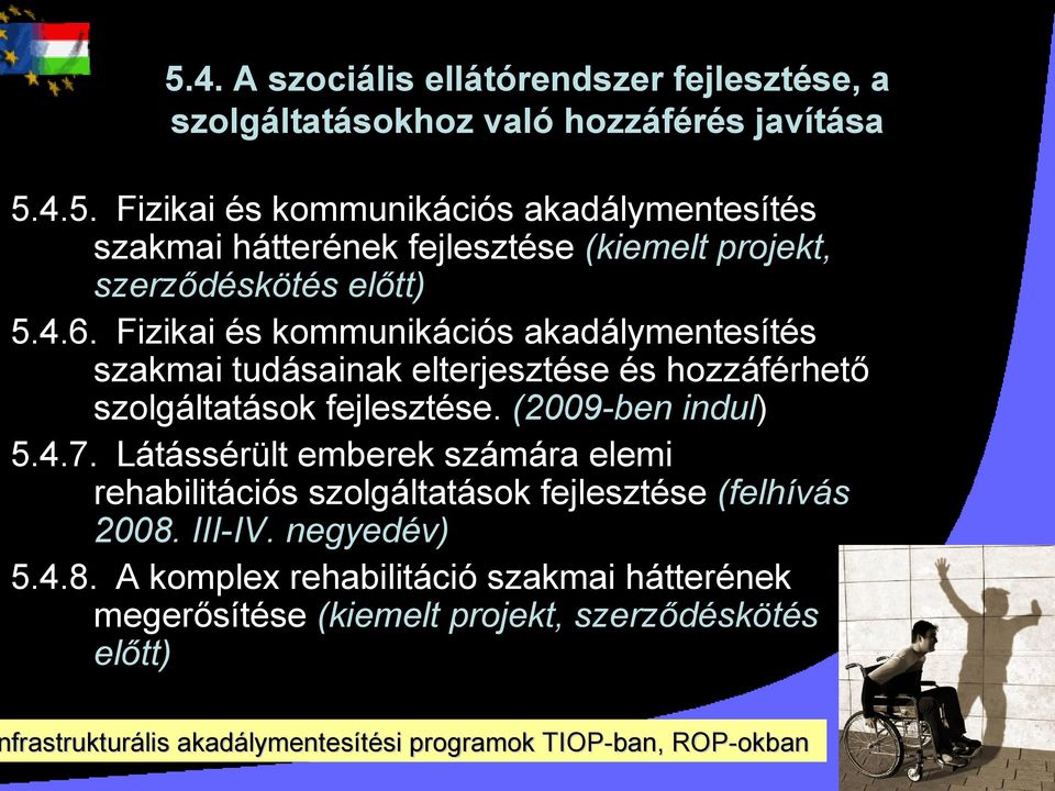 Látássérült emberek számára elemi rehabilitációs szolgáltatások fejlesztése (felhívás 2008.