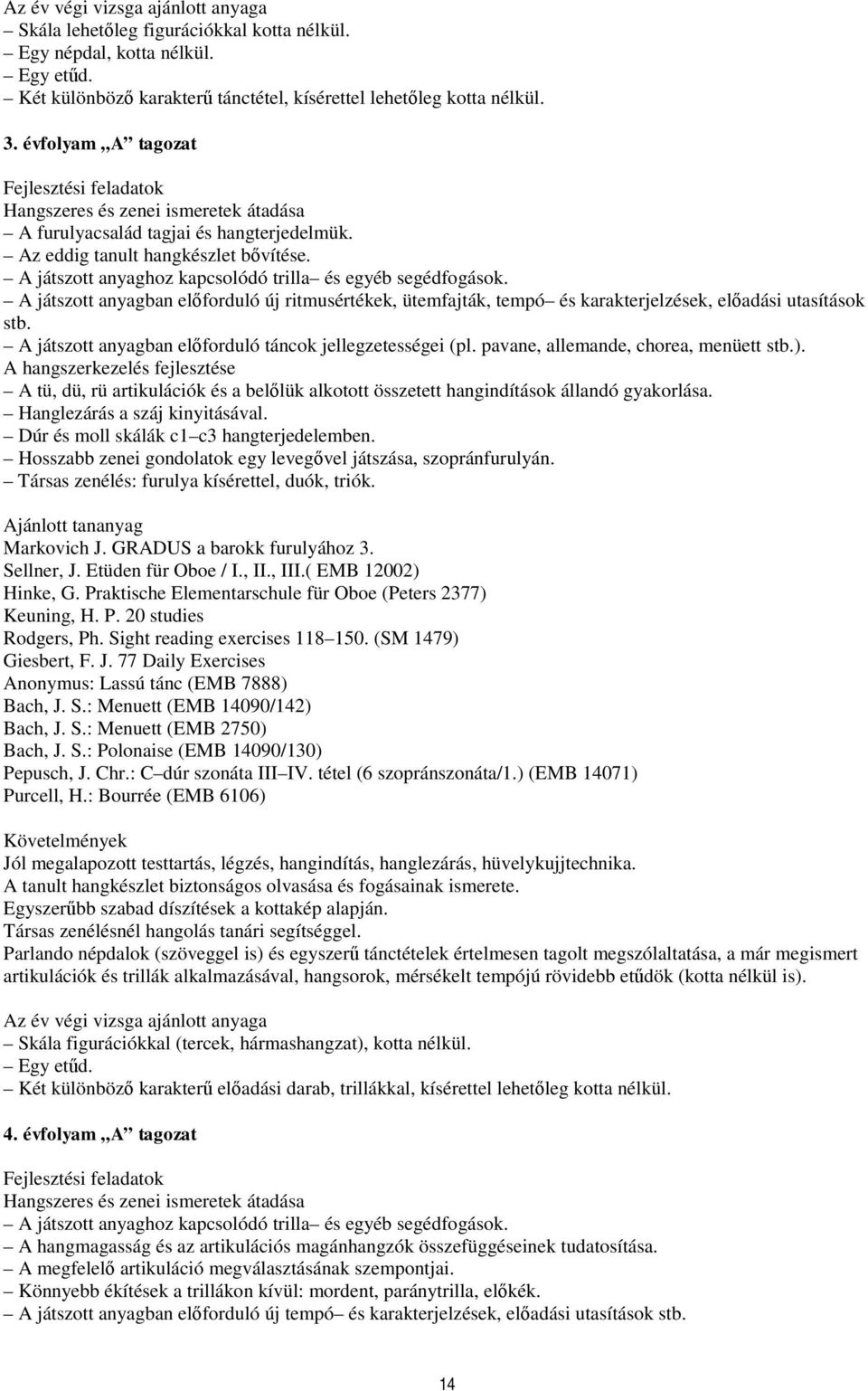 A játszott anyagban előforduló új ritmusértékek, ütemfajták, tempó és karakterjelzések, előadási utasítások stb. A játszott anyagban előforduló táncok jellegzetességei (pl.