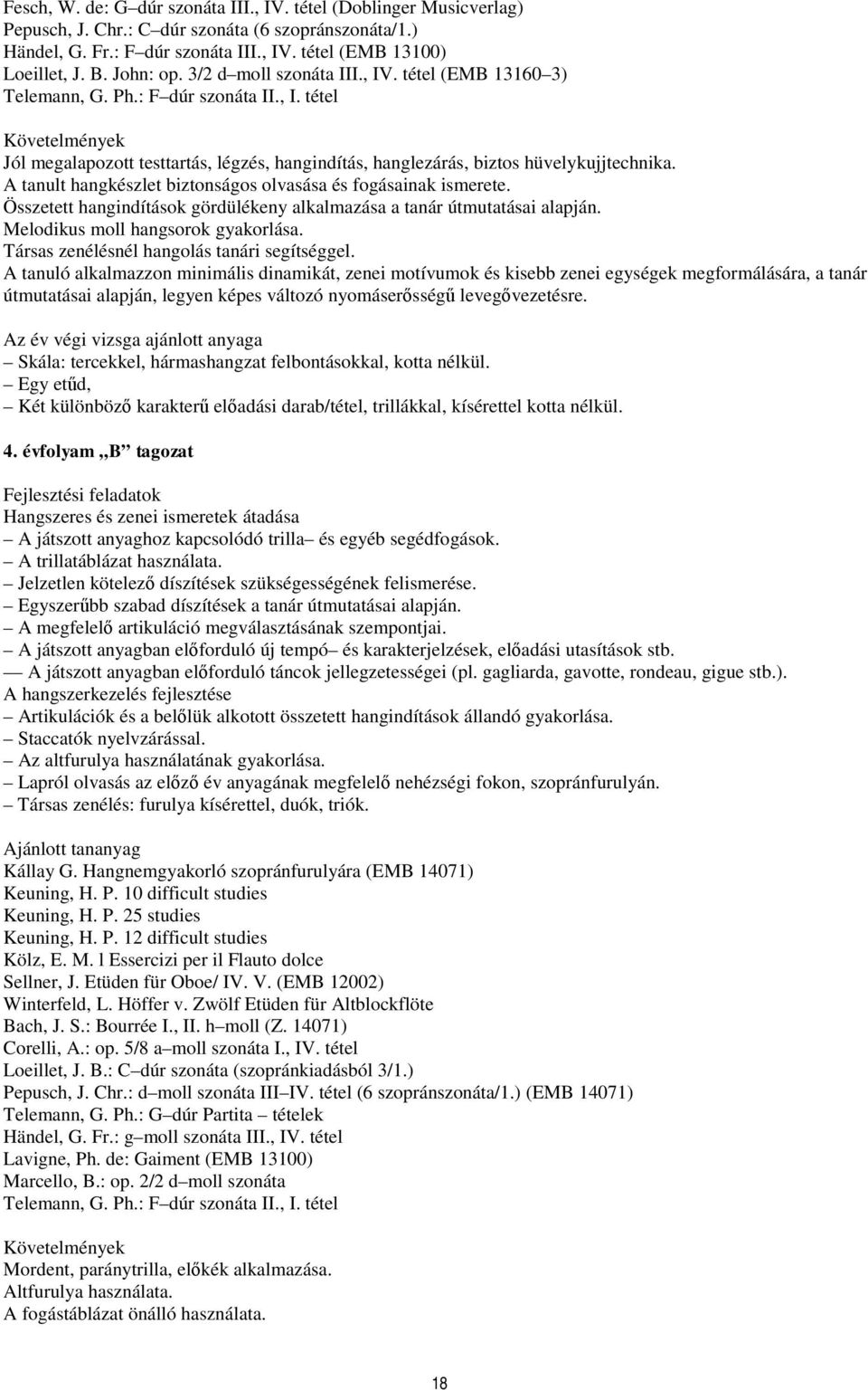 A tanult hangkészlet biztonságos olvasása és fogásainak ismerete. Összetett hangindítások gördülékeny alkalmazása a tanár útmutatásai alapján. Melodikus moll hangsorok gyakorlása.