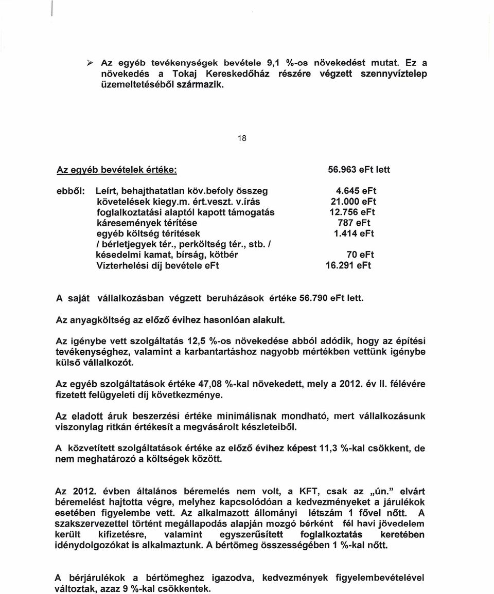 írás foglalkoztatási alaptói kapott támogatás káresemények térítése egyéb költség térítések I bérletjegyek tér., perköltség tér., stb.