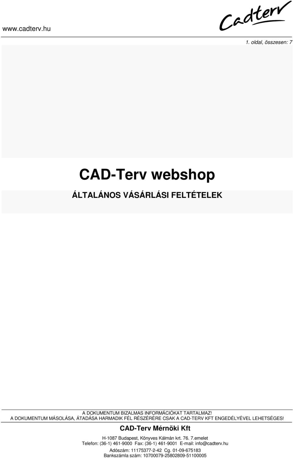 CAD-Terv webshop