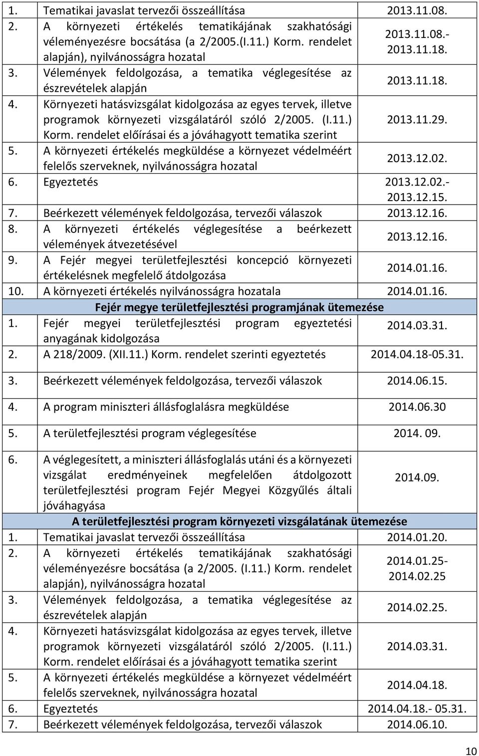 Környezeti hatásvizsgálat kidolgozása az egyes tervek, illetve programok környezeti vizsgálatáról szóló 2/2005. (I.11.) 2013.11.29. Korm. rendelet előírásai és a jóváhagyott tematika szerint 5.
