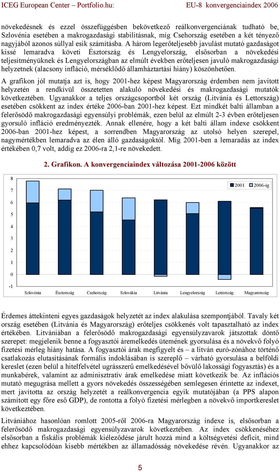 A három legerőteljesebb javulást mutató gazdaságot kissé lemaradva követi Észtország és Lengyelország, elsősorban a növekedési teljesítményüknek és Lengyelországban az elmúlt években erőteljesen