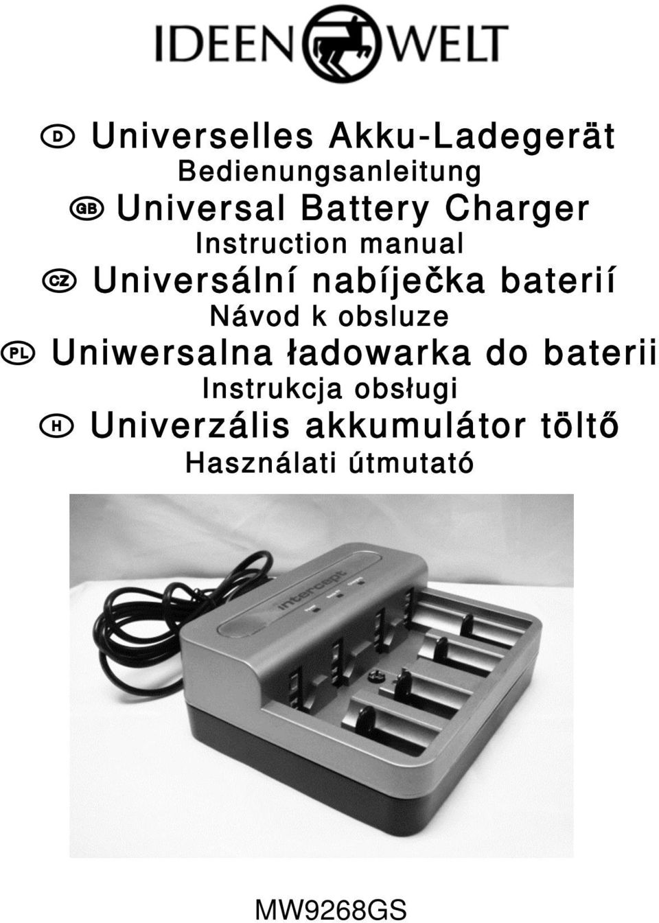 baterií Návod k obsluze Uniwersalna adowarka do baterii