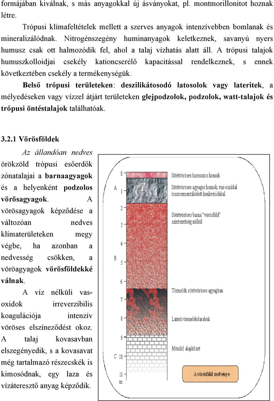 A trópusi talajok humuszkolloidjai csekély kationcserélő kapacitással rendelkeznek, s ennek következtében csekély a termékenységük.