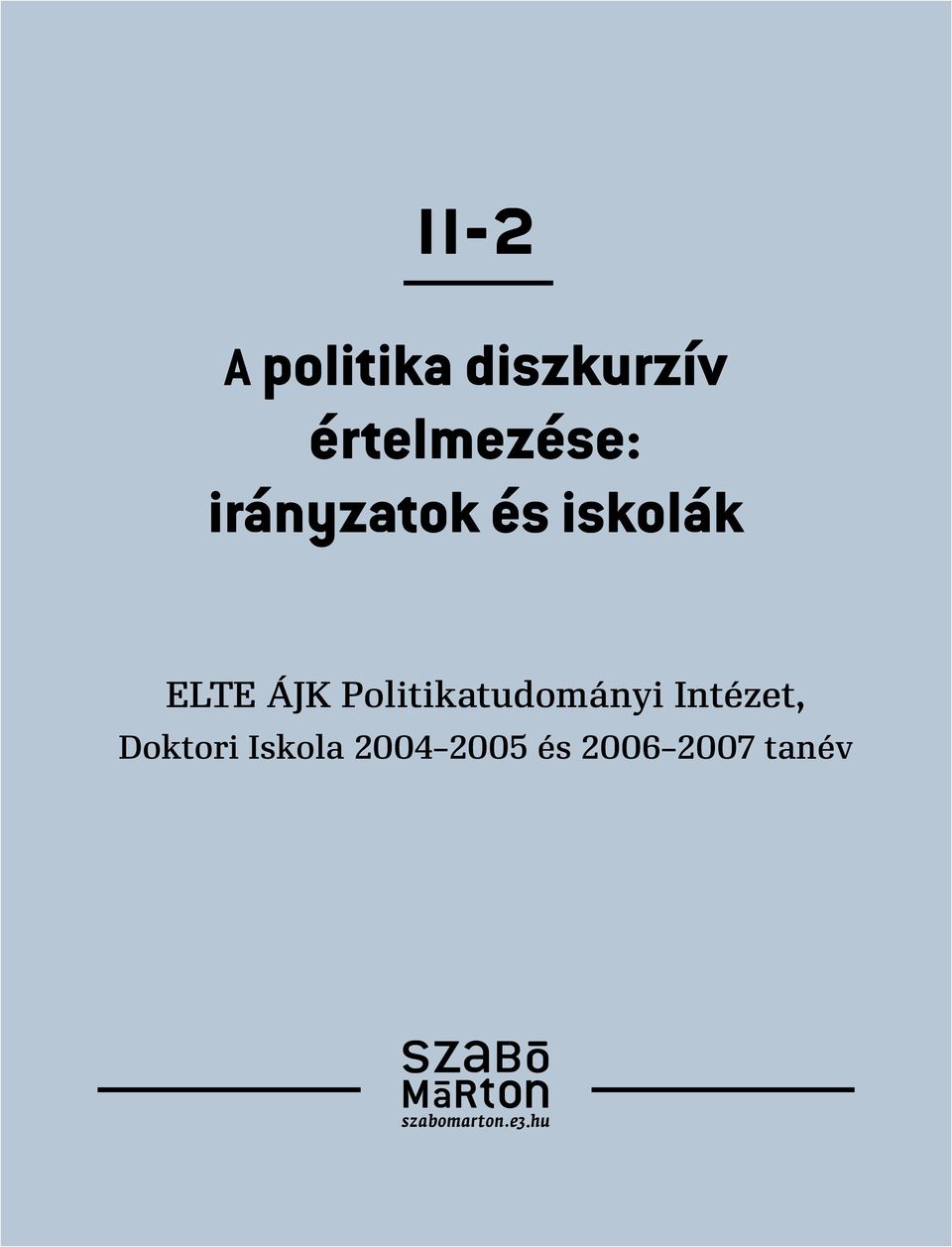 ELTE ÁJK Politikatudományi Intézet,