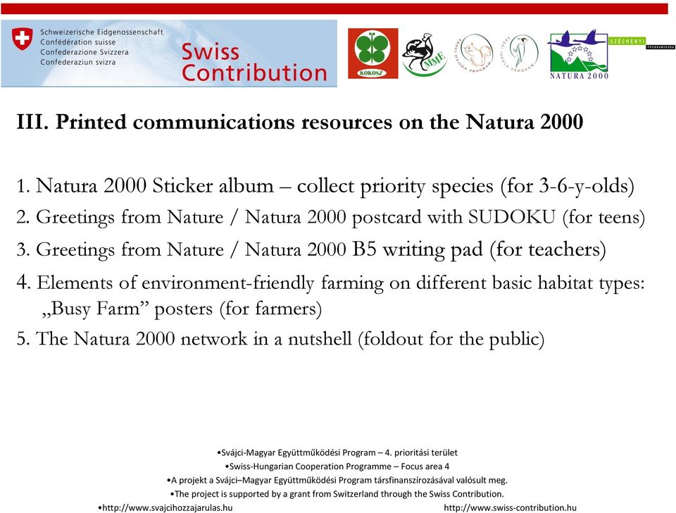 Greetings from Nature / Natura 2000 postcard with SUDOKU (for teens) 3.