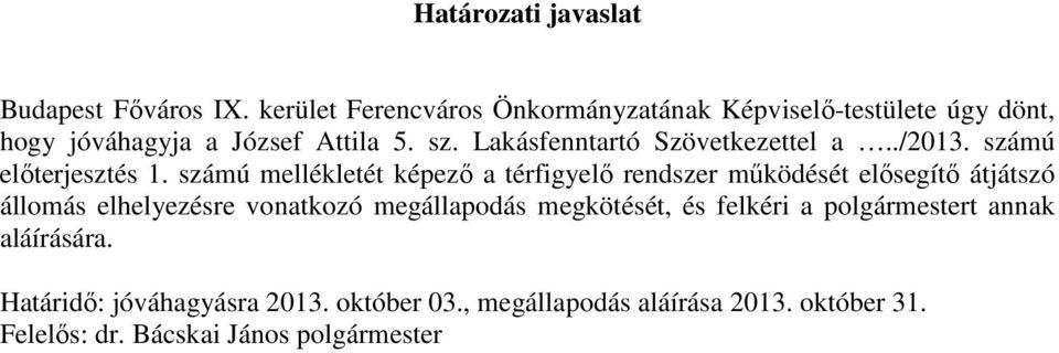 Lakásfenntartó Szövetkezettel a../2013. számú előterjesztés 1.