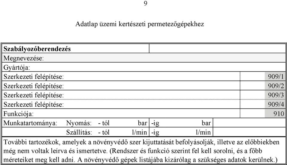 tartozékok, amelyek a növényvédő szer kijuttatását befolyásolják, illetve az előbbiekben még nem voltak leírva és ismertetve.