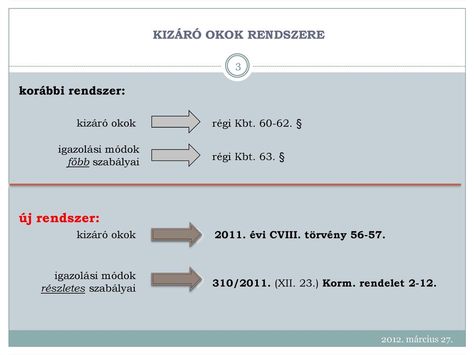 új rendszer: kizáró okok 2011. évi CVIII. törvény 56-57.