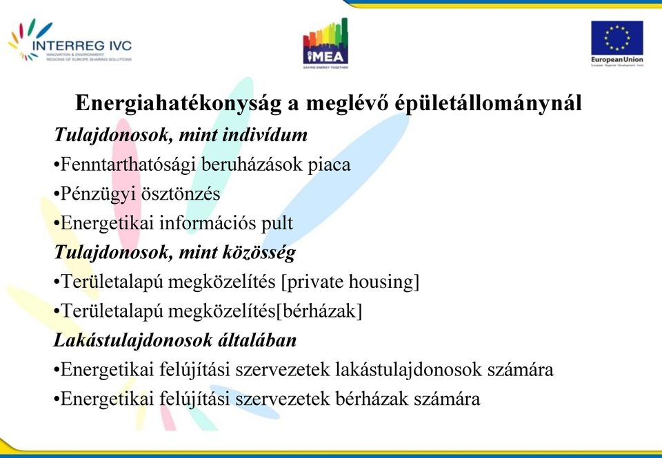 Területalapú megközelítés [private housing] Területalapú megközelítés[bérházak] Lakástulajdonosok