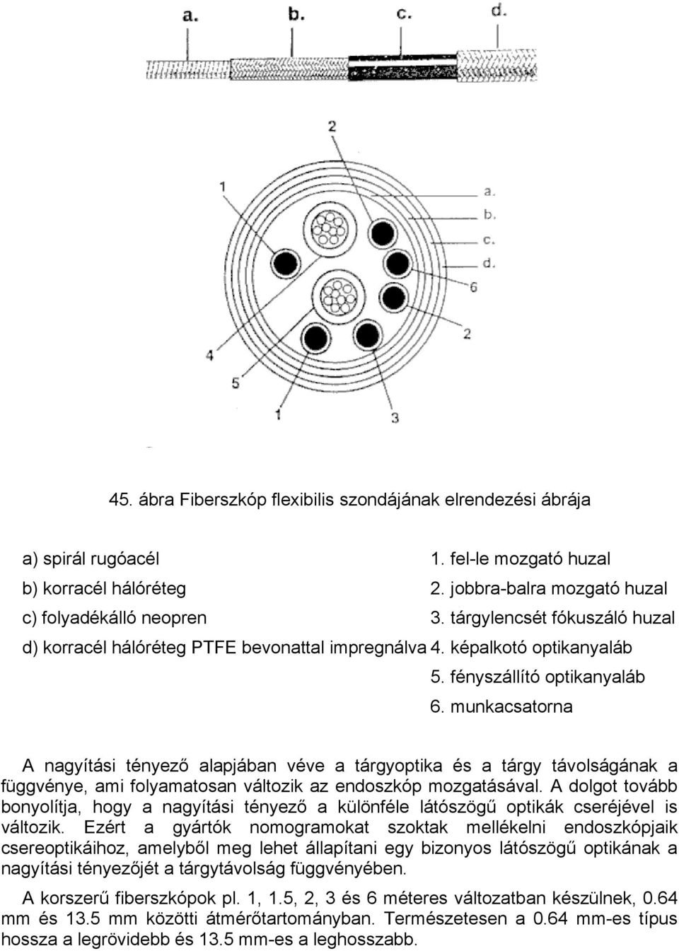 munkacsatorna A nagyítási tényező alapjában véve a tárgyoptika és a tárgy távolságának a függvénye, ami folyamatosan változik az endoszkóp mozgatásával.