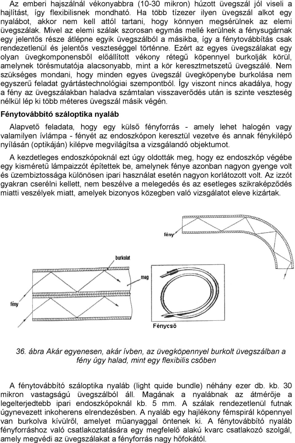 Mivel az elemi szálak szorosan egymás mellé kerülnek a fénysugárnak egy jelentős része átlépne egyik üvegszálból a másikba, így a fénytovábbítás csak rendezetlenül és jelentős veszteséggel történne.