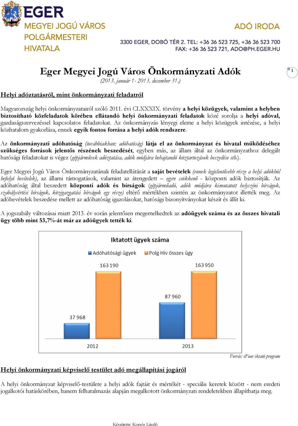 Az önkormányzás lényegi eleme a helyi közügyek intézése, a helyi közhatalom gyakorlása, ennek egyik fontos forrása a helyi adók rendszere.