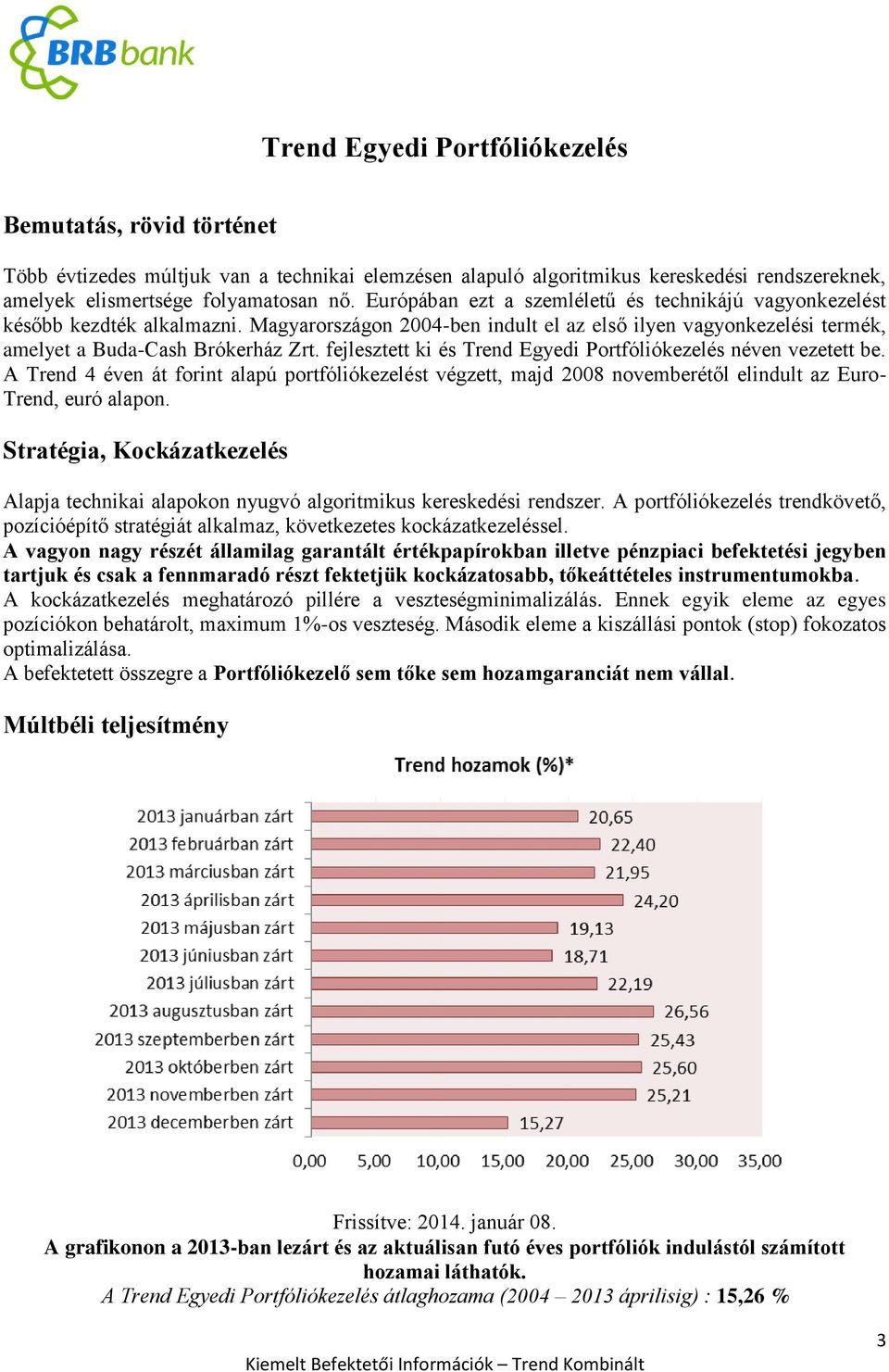 fejlesztett ki és Trend Egyedi Portfóliókezelés néven vezetett be. A Trend 4 éven át forint alapú portfóliókezelést végzett, majd 2008 novemberétől elindult az Euro- Trend, euró alapon.