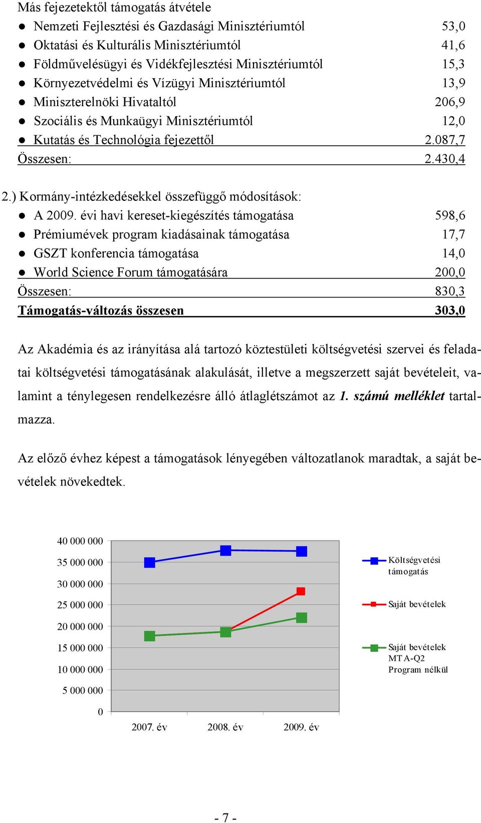 ) Kormány-intézkedésekkel összefüggő módosítások: A 2009.