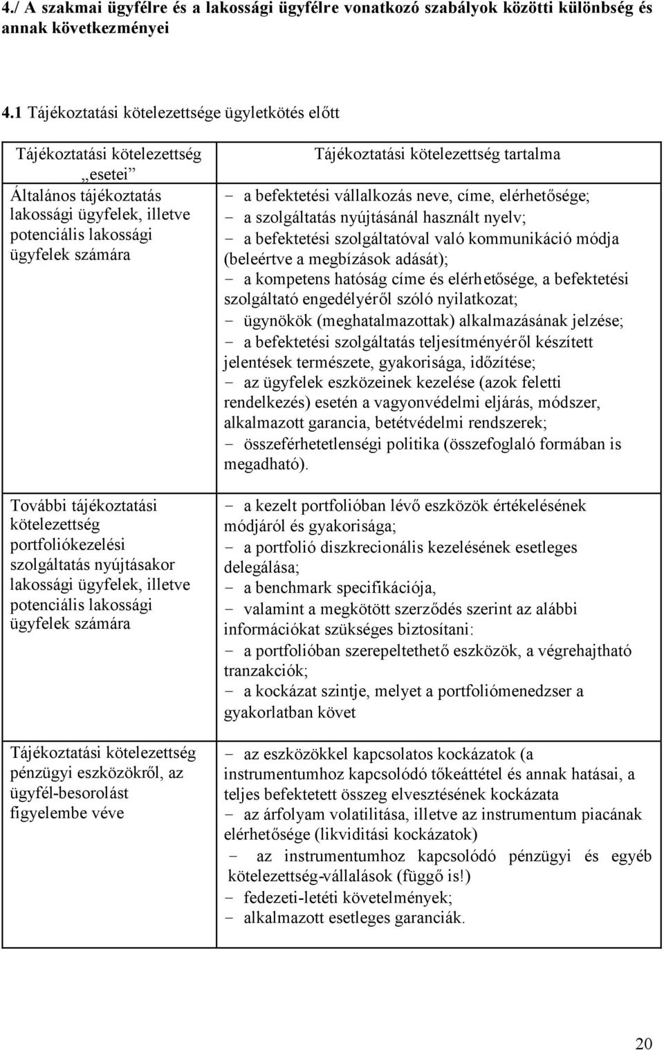 kötelezettség portfoliókezelési szolgáltatás nyújtásakor lakossági ügyfelek, illetve potenciális lakossági ügyfelek számára Tájékoztatási kötelezettség pénzügyi eszközökről, az ügyfél-besorolást