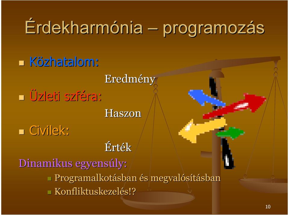 Érték Dinamikus egyensúly: