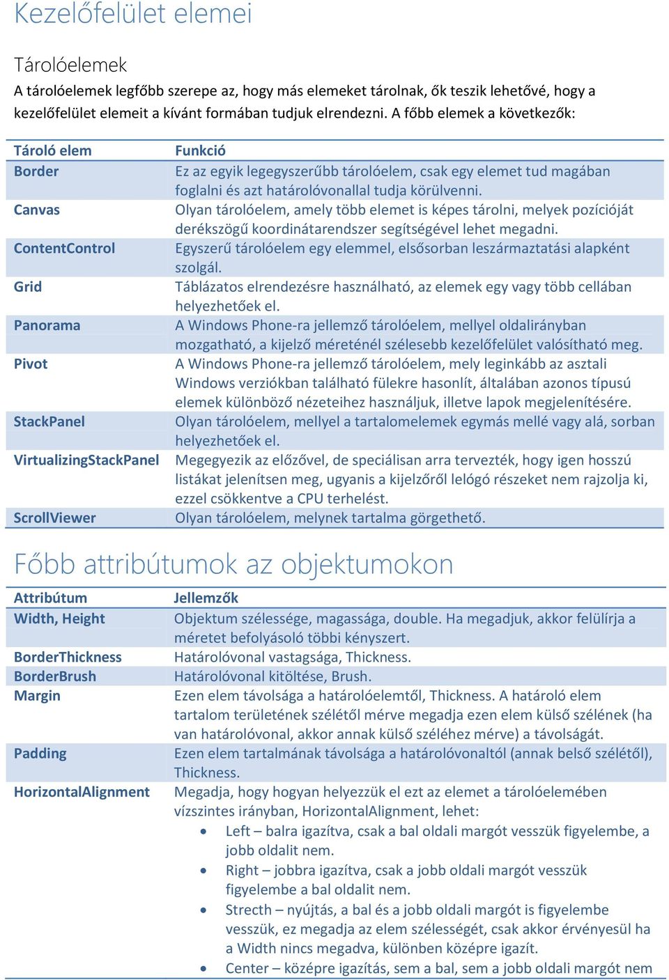 tud magában foglalni és azt határolóvonallal tudja körülvenni. Olyan tárolóelem, amely több elemet is képes tárolni, melyek pozícióját derékszögű koordinátarendszer segítségével lehet megadni.