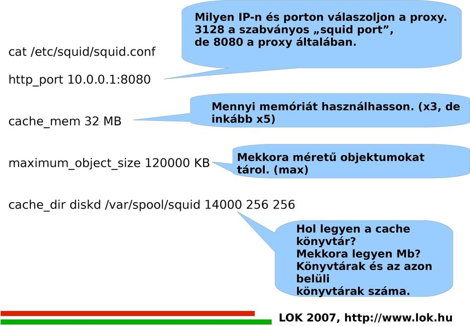 (x3, de inkább x5) maximum_object_size 120000 KB Mekkora méretű objektumokat tárol.