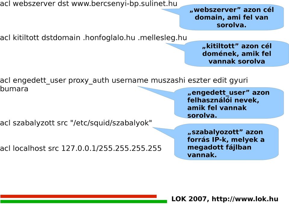 kitiltott azon cél domének, amik fel vannak sorolva acl engedett_user proxy_auth username muszashi eszter edit gyuri