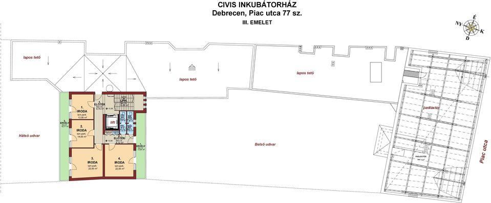 m,00 m 9,75 m,58 Gépészet 0,67 m,58 Tak.szer 0,6 m.