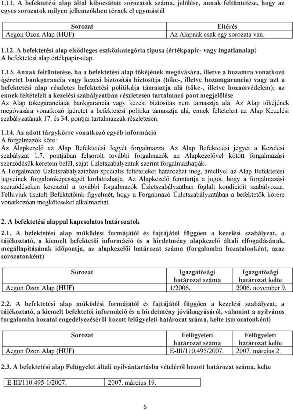 Annak feltüntetése, ha a befektetési alap tőkéjének megóvására, illetve a hozamra vonatkozó ígéretet bankgarancia vagy kezesi biztosítás biztosítja (tőke-, illetve hozamgarancia) vagy azt a