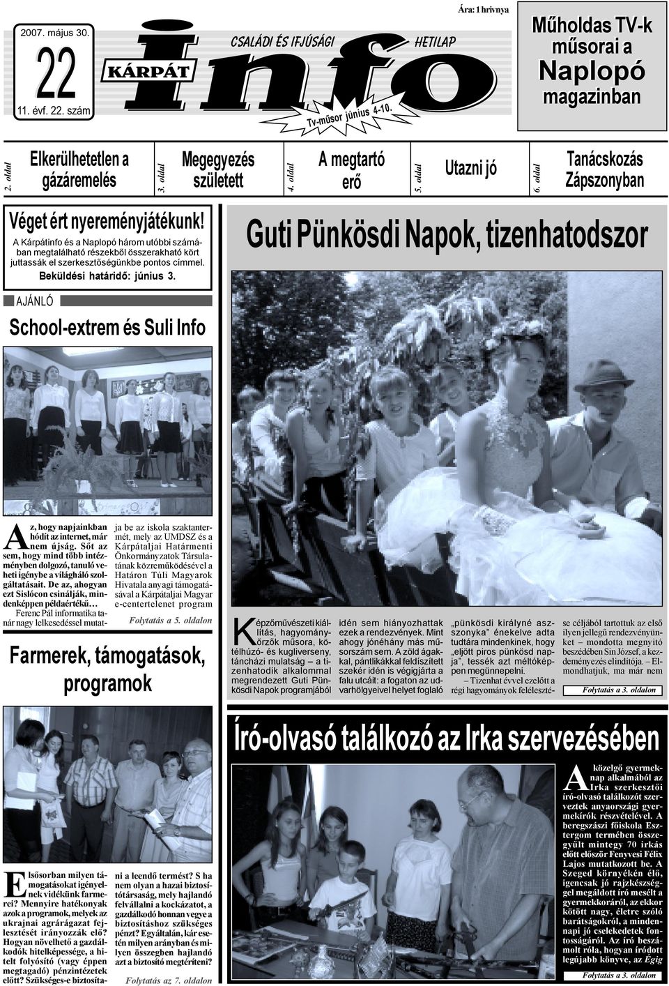 Megegyezés született 4. oldal A megtartó erő 5. oldal Utazni jó 6.