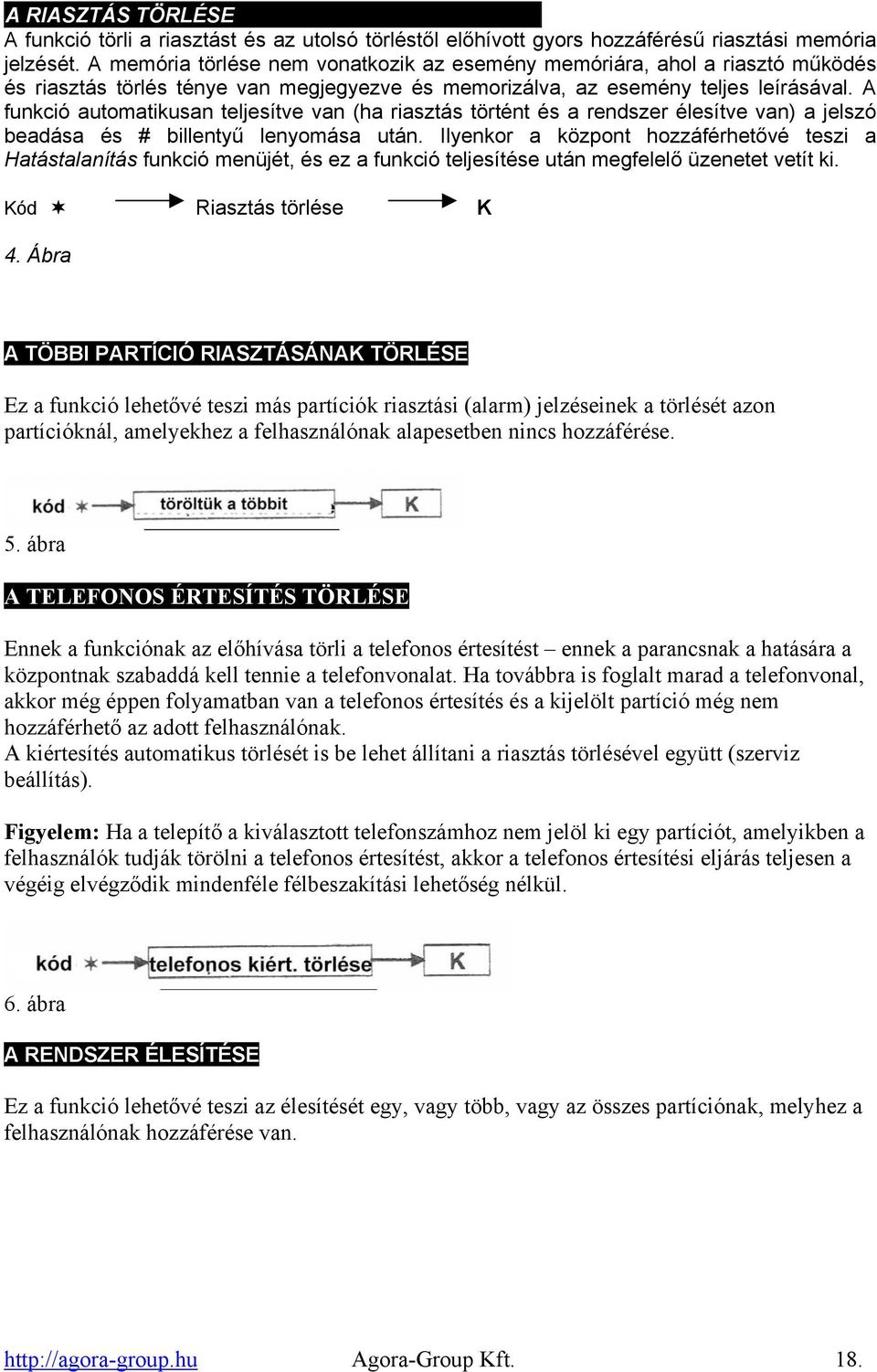 A funkció automatikusan teljesítve van (ha riasztás történt és a rendszer élesítve van) a jelszó beadása és # billentyű lenyomása után.