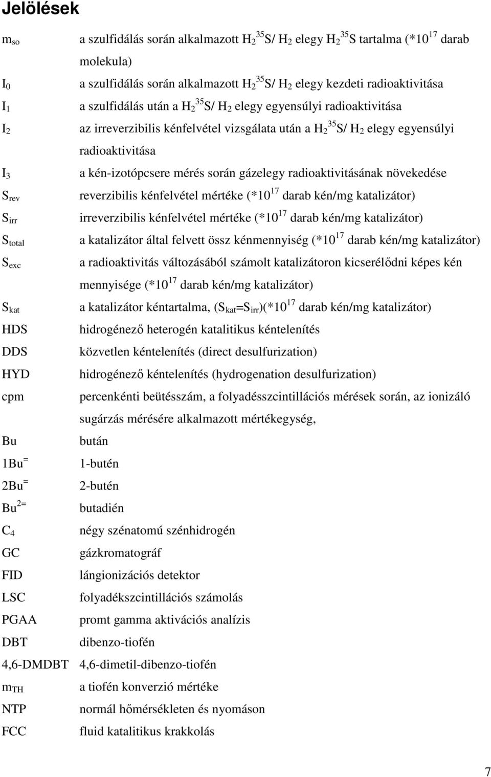 vizsgálata után a H 35 2 S/ H 2 elegy egyensúlyi radioaktivitása a kén-izotópcsere mérés során gázelegy radioaktivitásának növekedése reverzibilis kénfelvétel mértéke (*10 17 darab kén/mg