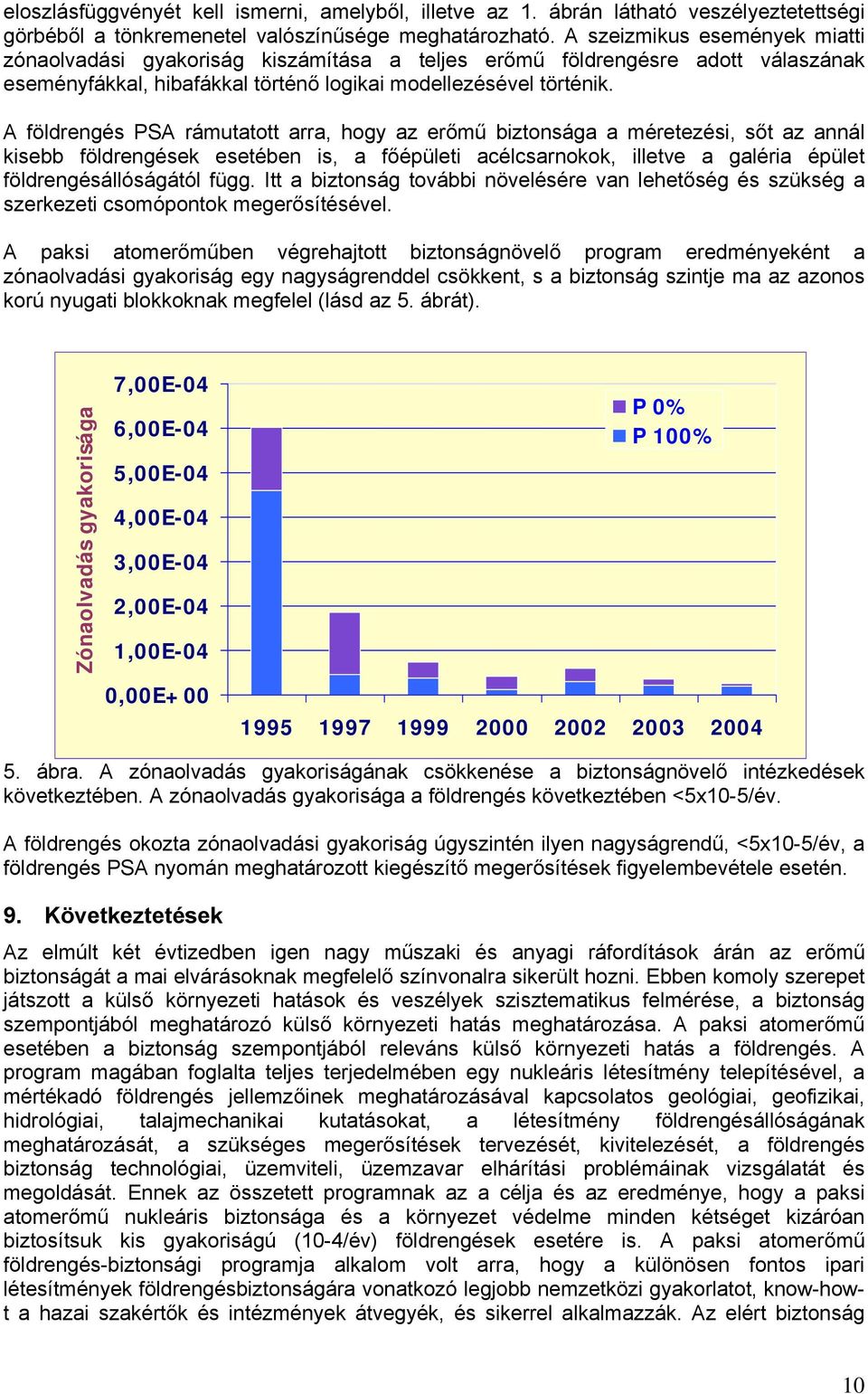 A földrengés PSA rámutatott arra, hogy az erőmű biztonsága a méretezési, sőt az annál kisebb földrengések esetében is, a főépületi acélcsarnokok, illetve a galéria épület földrengésállóságától függ.