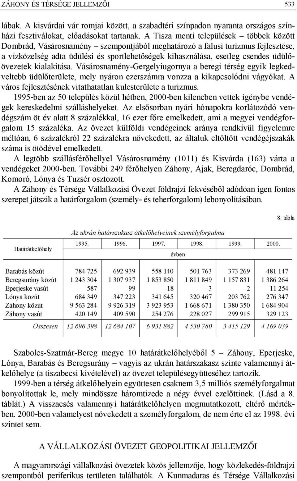üdülőövezetek kialakítása. Vásárosnamény-Gergelyiugornya a beregi térség egyik legkedveltebb üdülőterülete, mely nyáron ezerszámra vonzza a kikapcsolódni vágyókat.