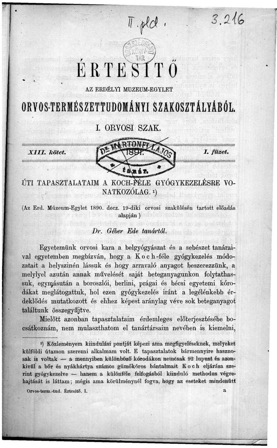 Géber Ede tanártál.