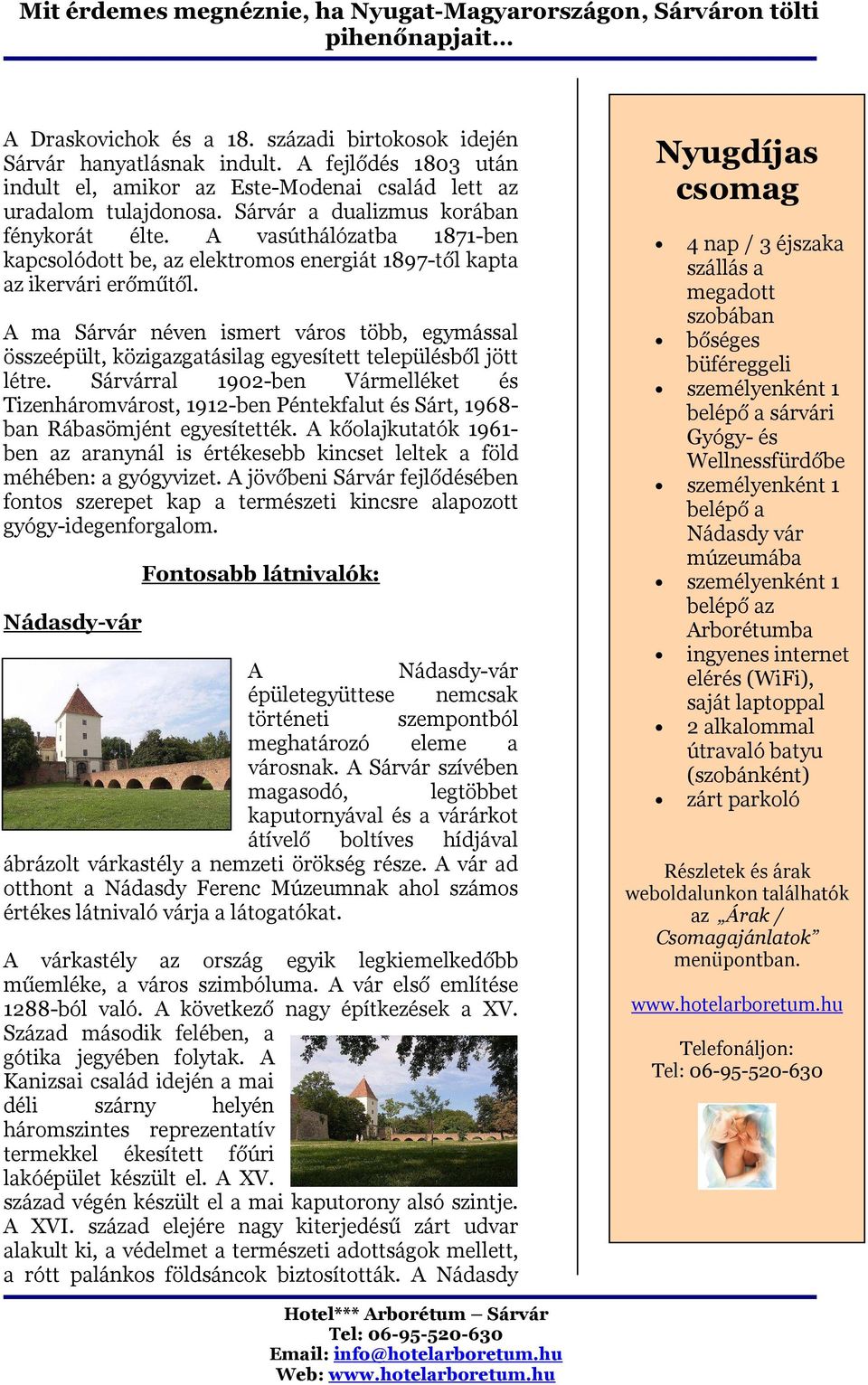 A ma Sárvár néven ismert város több, egymással összeépült, közigazgatásilag egyesített településből jött létre.