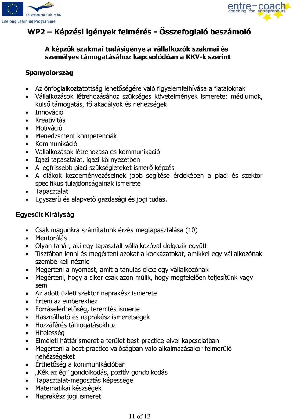 Innováció Kreativitás Motiváció Menedzsment kompetenciák Kommunikáció Vállalkozások létrehozása és kommunikáció Igazi tapasztalat, igazi környezetben A legfrissebb piaci szükségleteket ismerő képzés