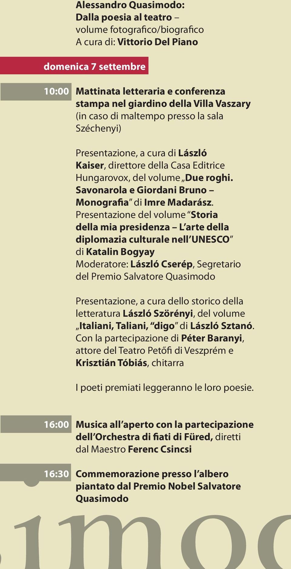 Savonarola e Giordani Bruno Monografia di Imre Madarász.