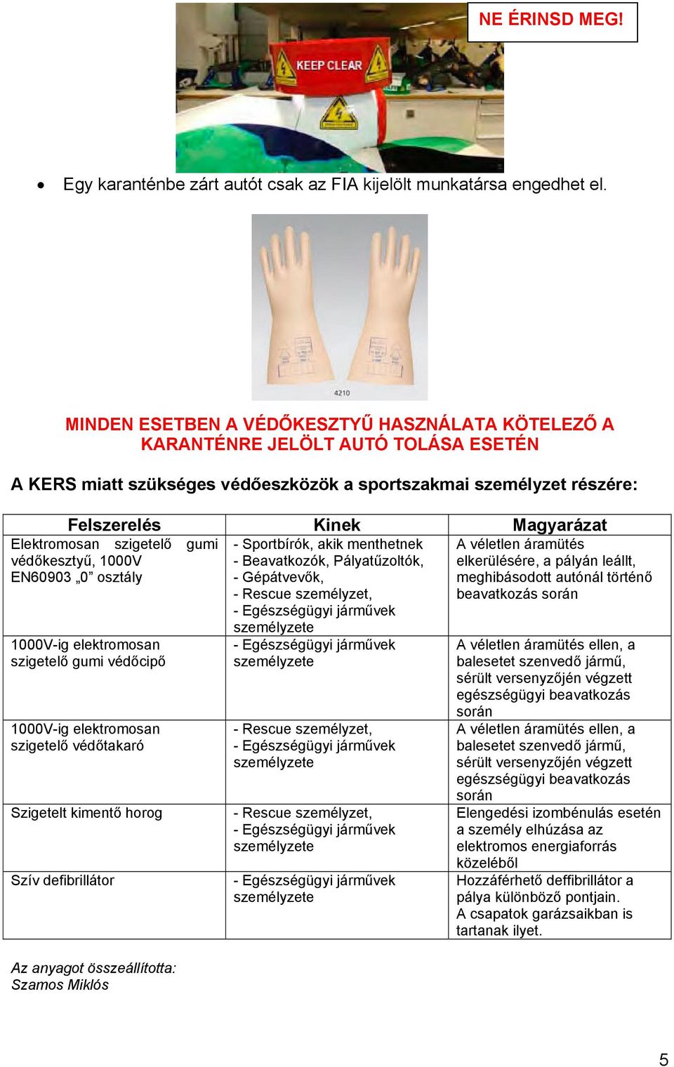 Sportbírók, akik menthetnek - Beavatkozók, Pályatűzoltók, - Gépátvevők, Elektromosan szigetelő gumi védőkesztyű, 1000V EN60903 0 osztály 1000V-ig elektromosan szigetelő gumi védőcipő 1000V-ig