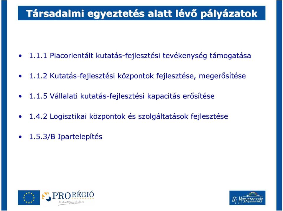 1.5 Vállalati V kutatás-fejleszt fejlesztési si kapacitás s erısíté 1.4.