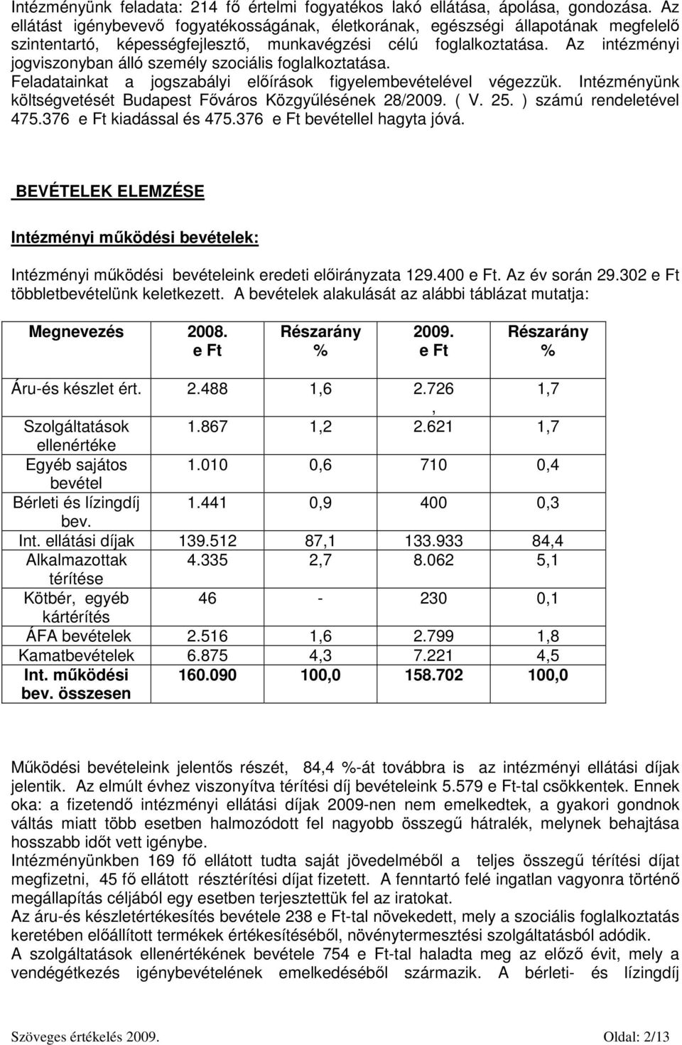 Az intézményi jogviszonyban álló személy szociális foglalkoztatása. Feladatainkat a jogszabályi előírások figyelembevételével végezzük.