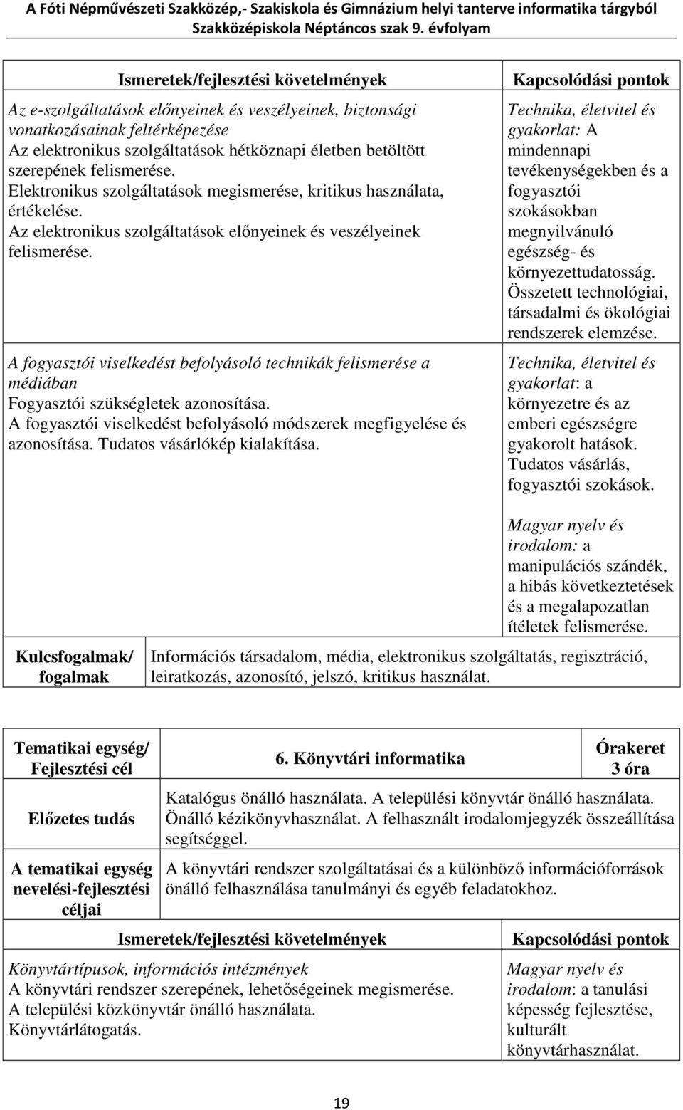 A fogyasztói viselkedést befolyásoló technikák felismerése a médiában Fogyasztói szükségletek azonosítása. A fogyasztói viselkedést befolyásoló módszerek megfigyelése és azonosítása.