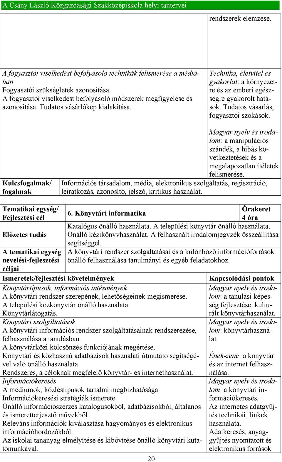 Tudatos vásárlás, fogyasztói szokások. Kulcsfogalmak/ fogalmak Magyar nyelv és irodalom: a manipulációs szándék, a hibás következtetések és a megalapozatlan ítéletek felismerése.