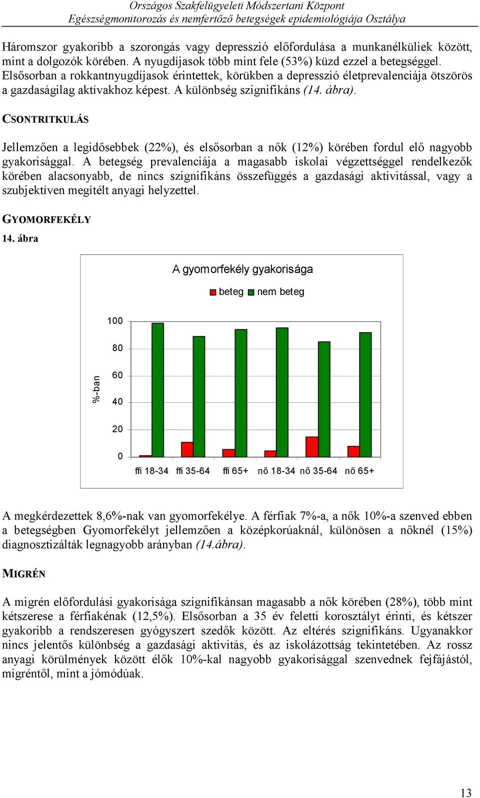 CSONTRITKULÁS Jellemzően a legidősebbek (22%), és elsősorban a nők (12%) körében fordul elő nagyobb gyakorisággal.