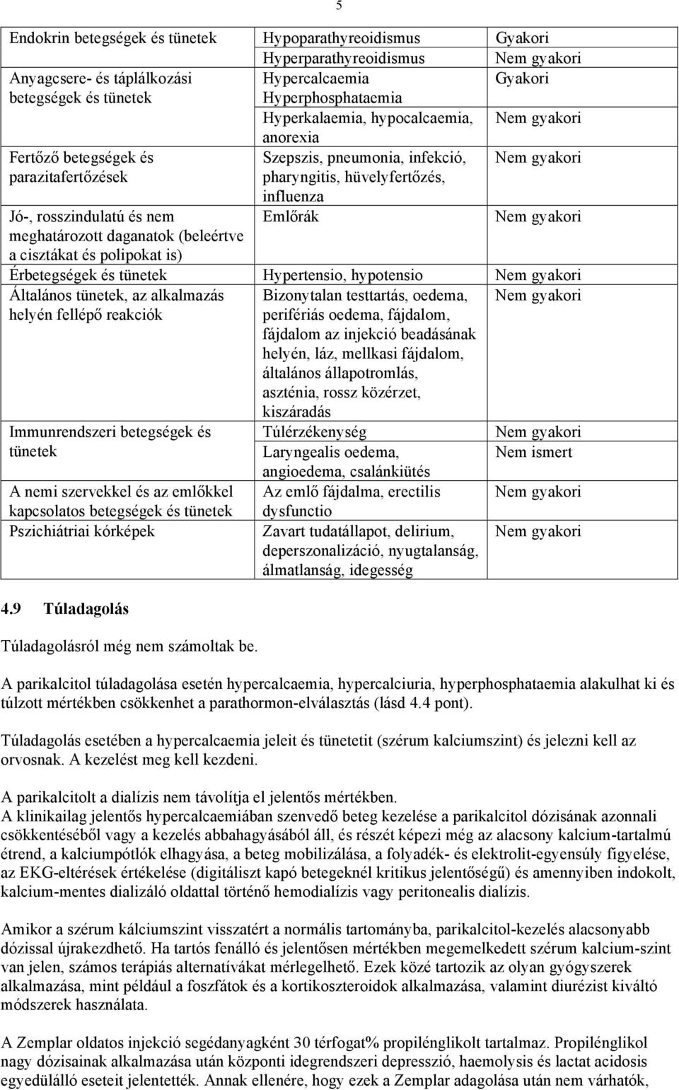 és polipokat is) influenza Emlőrák 5 Érbetegségek és tünetek Hypertensio, hypotensio Általános tünetek, az alkalmazás helyén fellépő reakciók Immunrendszeri betegségek és tünetek A nemi szervekkel és