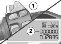 7 102 Versenypályán z LAPTIMER személyre szabása Hagyományos kijelzés bekapcsolása ( 111). Megjelenik a teljesútszakaszszámláló (ODO). Nyomja meg röviden a SET 2 gombot.