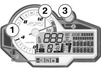 6 86 z Motorozás Indítás Motor beindítása Kapcsolja be a gyújtást. Indulás előtti ellenőrzés folyamatban. ( 86) ABS-öndiagnosztika folyamatban. ( 87) ASC-öndiagnosztika folyamatban.