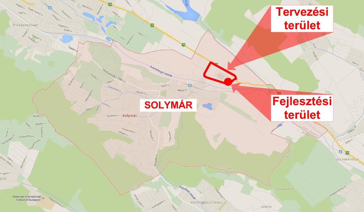10 sz. fő - Külső-Vs utc - Szent Flórián utc áltl htárolt terület eseti HÉSZ módosítás 11 1.1. Településhálózti összefüggések, település helye településhálóztn, térségi kpcsoltok Solymár ngyközség Pest megyéen - zon elül Pilisvörösvári járásn udpesti gglomeráción helyezkedik el.